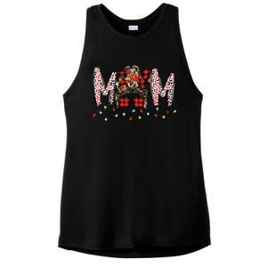 Messy Bun Mom Santa Christmas Family Mama Xmas Mother Great Gift Ladies PosiCharge Tri-Blend Wicking Tank