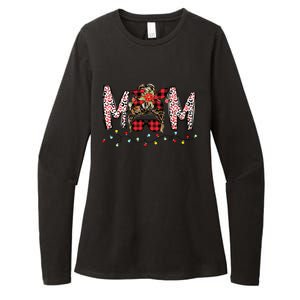 Messy Bun Mom Santa Christmas Family Mama Xmas Mother Great Gift Womens CVC Long Sleeve Shirt