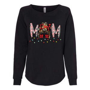 Messy Bun Mom Santa Christmas Family Mama Xmas Mother Great Gift Womens California Wash Sweatshirt