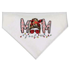 Messy Bun Mom Santa Christmas Family Mama Xmas Mother Great Gift USA-Made Doggie Bandana