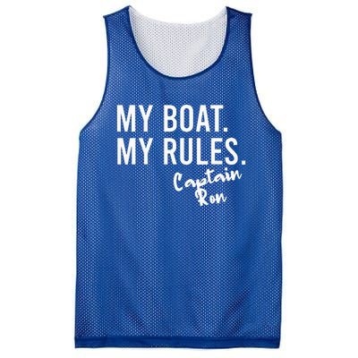 My Boat My Rules Captain Ron Personalized Boating Name Mesh Reversible Basketball Jersey Tank