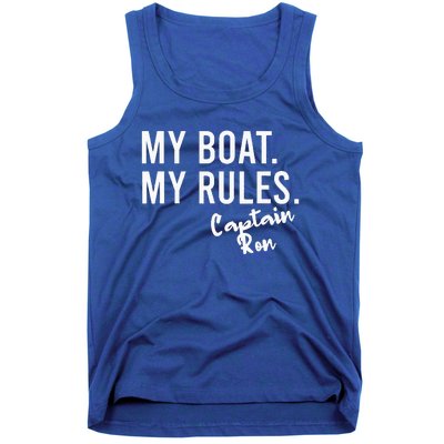 My Boat My Rules Captain Ron Personalized Boating Name Tank Top