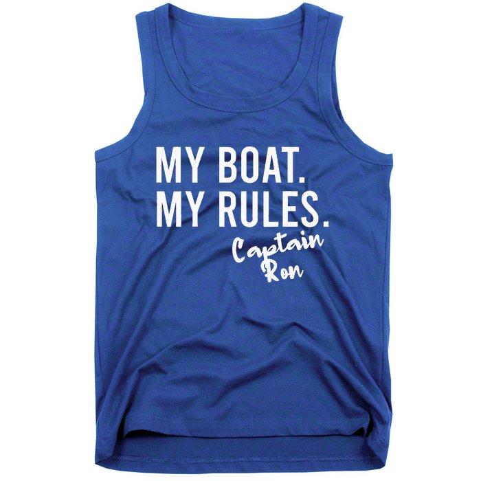 My Boat My Rules Captain Ron Personalized Boating Name Tank Top