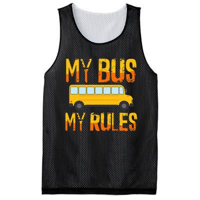 My Bus My Rules School Bus Driver Funny Mesh Reversible Basketball Jersey Tank