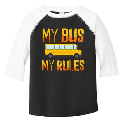 My Bus My Rules School Bus Driver Funny Toddler Fine Jersey T-Shirt