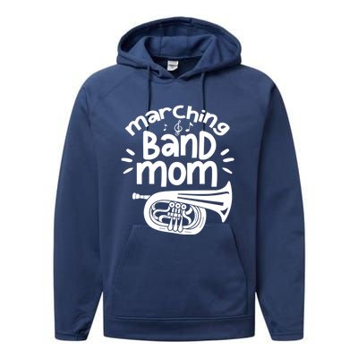 Marching Band Mom Baritone Horn Euphonium Player Gift Performance Fleece Hoodie