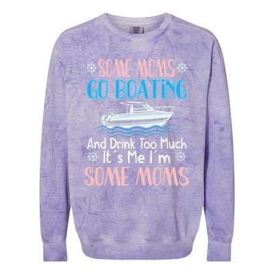 Moms Boating Mom Boat Captain Pontoon Sailor Cruising Meaningful Gift Colorblast Crewneck Sweatshirt