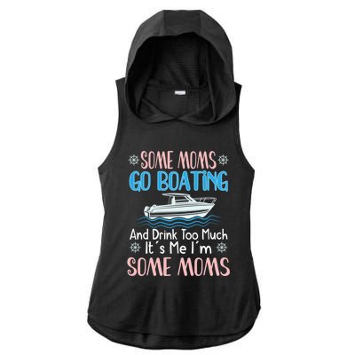 Moms Boating Mom Boat Captain Pontoon Sailor Cruising Meaningful Gift Ladies PosiCharge Tri-Blend Wicking Draft Hoodie Tank