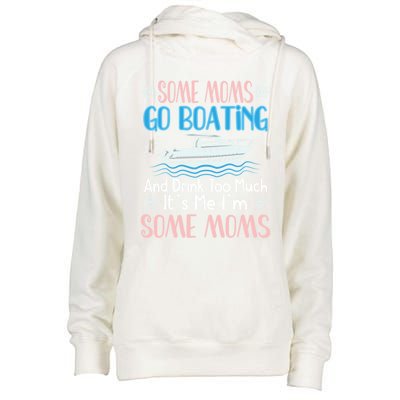 Moms Boating Mom Boat Captain Pontoon Sailor Cruising Meaningful Gift Womens Funnel Neck Pullover Hood