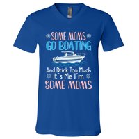 Moms Boating Mom Boat Captain Pontoon Sailor Cruising Meaningful Gift V-Neck T-Shirt