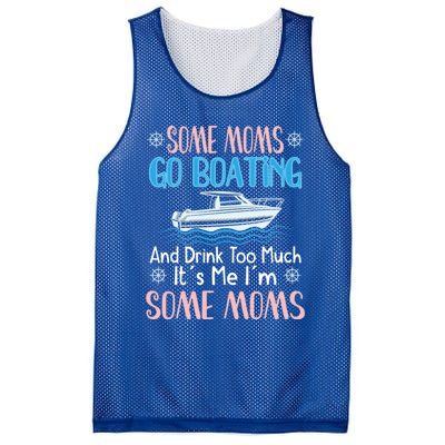 Moms Boating Mom Boat Captain Pontoon Sailor Cruising Meaningful Gift Mesh Reversible Basketball Jersey Tank