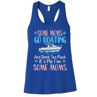 Moms Boating Mom Boat Captain Pontoon Sailor Cruising Meaningful Gift Women's Racerback Tank