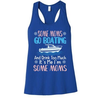 Moms Boating Mom Boat Captain Pontoon Sailor Cruising Meaningful Gift Women's Racerback Tank