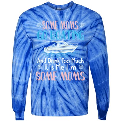 Moms Boating Mom Boat Captain Pontoon Sailor Cruising Meaningful Gift Tie-Dye Long Sleeve Shirt