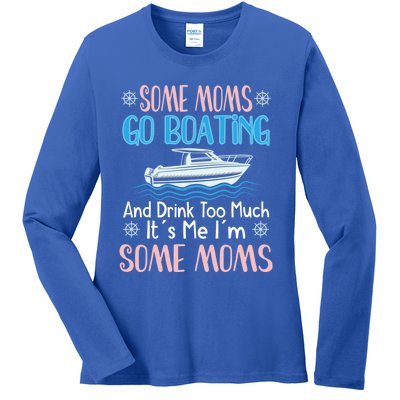 Moms Boating Mom Boat Captain Pontoon Sailor Cruising Meaningful Gift Ladies Long Sleeve Shirt