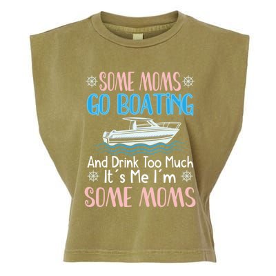 Moms Boating Mom Boat Captain Pontoon Sailor Cruising Meaningful Gift Garment-Dyed Women's Muscle Tee