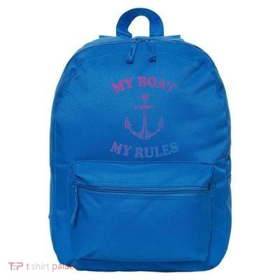 My Boat My Rules Great Gift Funny Boating Funny Gift Captain 16 in Basic Backpack