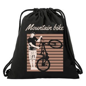 Mountain Bike Drawstring Bag