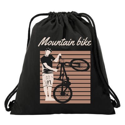Mountain Bike Drawstring Bag