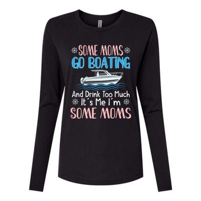 Moms Boating Mom Boat Captain Pontoon Sailor Cruising Meaningful Gift Womens Cotton Relaxed Long Sleeve T-Shirt