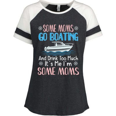 Moms Boating Mom Boat Captain Pontoon Sailor Cruising Meaningful Gift Enza Ladies Jersey Colorblock Tee