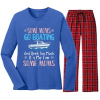 Moms Boating Mom Boat Captain Pontoon Sailor Cruising Meaningful Gift Women's Long Sleeve Flannel Pajama Set 