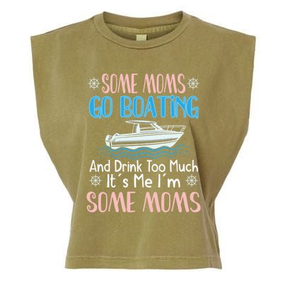 Moms Boating Mom Boat Captain Pontoon Sailor Cruising Meaningful Gift Garment-Dyed Women's Muscle Tee