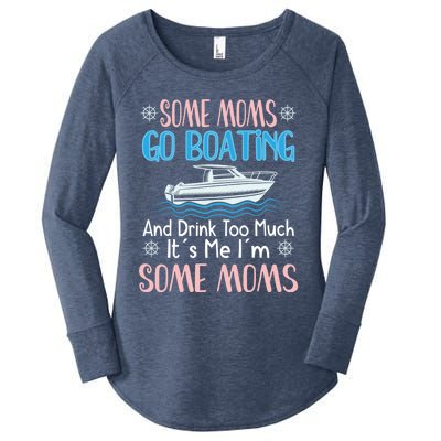 Moms Boating Mom Boat Captain Pontoon Sailor Cruising Meaningful Gift Women's Perfect Tri Tunic Long Sleeve Shirt