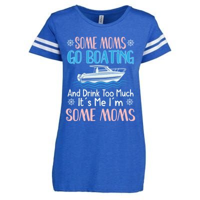 Moms Boating Mom Boat Captain Pontoon Sailor Cruising Meaningful Gift Enza Ladies Jersey Football T-Shirt