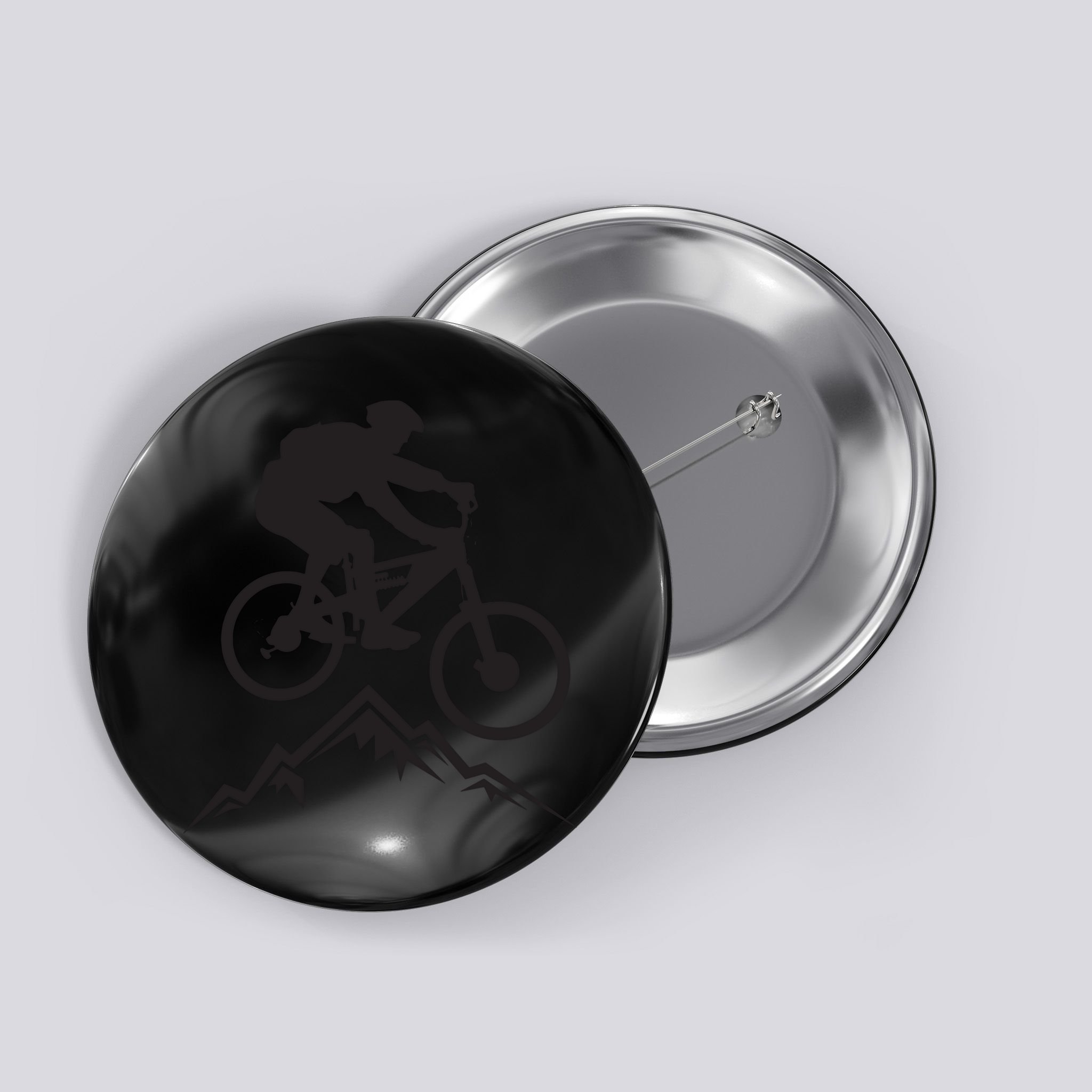 Mountain Biking Mountains Terrain MTB Biker Graphic Button