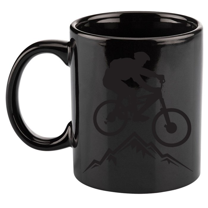 Mountain Biking Mountains Terrain MTB Biker Graphic 11oz C Handle Ceramic Mug