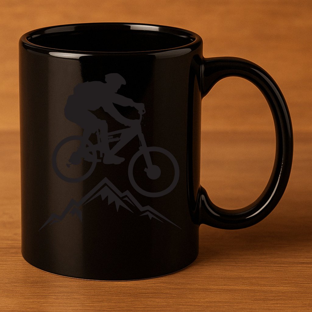 Mountain Biking Mountains Terrain MTB Biker Graphic 11oz C Handle Ceramic Mug