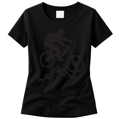 Mountain Biking Mountains Terrain MTB Biker Graphic Womens T-Shirt
