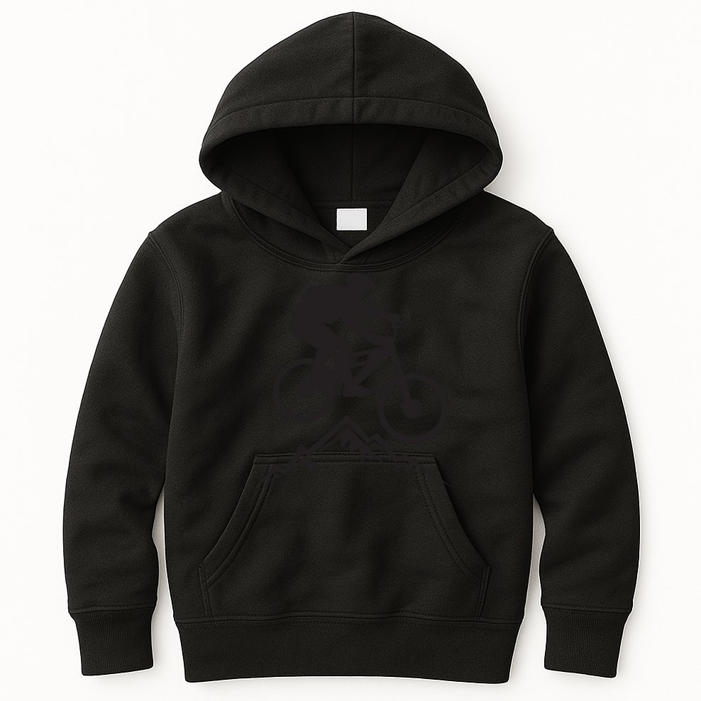 Mountain Biking Mountains Terrain MTB Biker Graphic Kids Hoodie