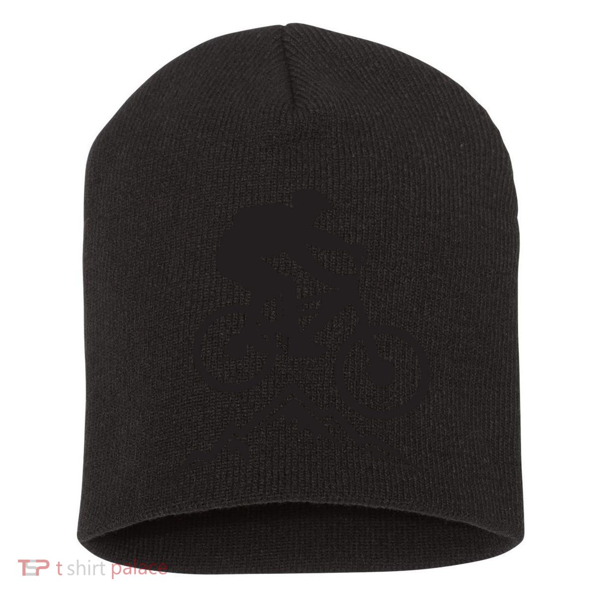 Mountain Biking Mountains Terrain MTB Biker Graphic Short Acrylic Beanie