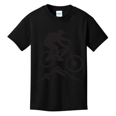 Mountain Biking Mountains Terrain MTB Biker Graphic Kids T-Shirt