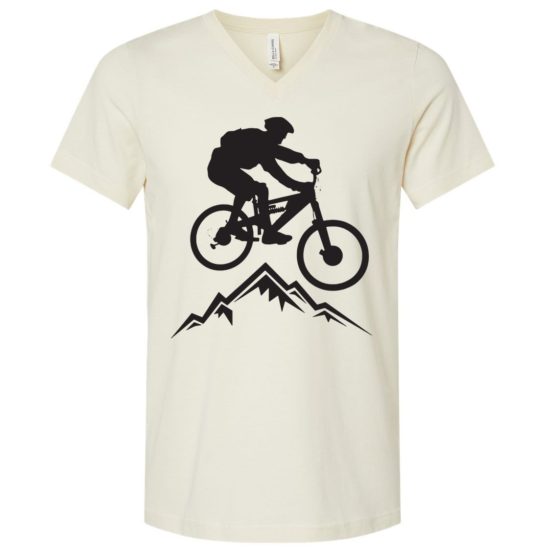 Mountain Biking Mountains Terrain MTB Biker Graphic V-Neck T-Shirt