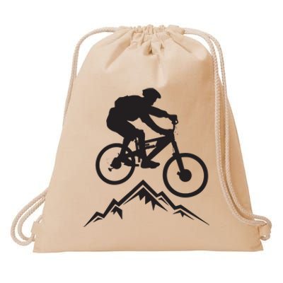 Mountain Biking Mountains Terrain MTB Biker Graphic Drawstring Bag