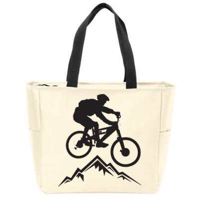 Mountain Biking Mountains Terrain MTB Biker Graphic Zip Tote Bag