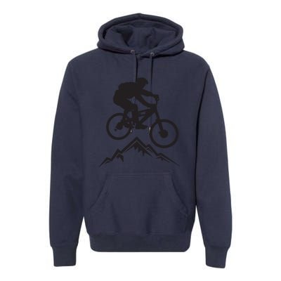 Mountain Biking Mountains Terrain MTB Biker Graphic Premium Hoodie