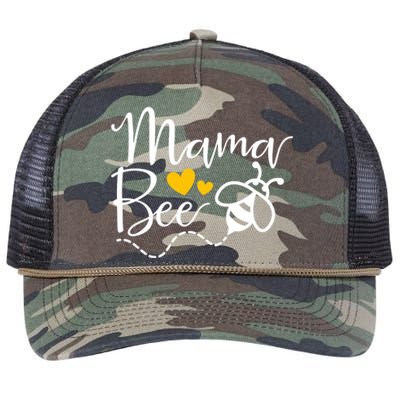 Mama Bee Mommy Bee Mother Bee Love Funny Cute Mothers Day Gift Retro Rope Trucker Hat Cap