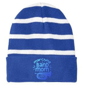 Marching Band Mom Baritone Horn Euphonium Player Gift Striped Beanie with Solid Band