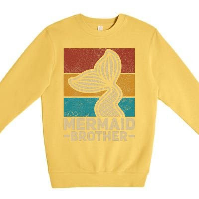 Mermaid Brother Mermaid Birthday Party Outfit Retro Mermaid Premium Crewneck Sweatshirt