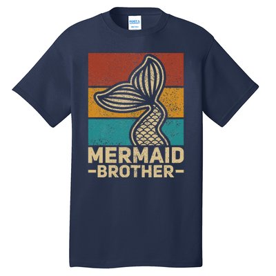 Mermaid Brother Mermaid Birthday Party Outfit Retro Mermaid Tall T-Shirt