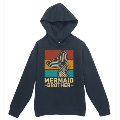 Mermaid Brother Mermaid Birthday Party Outfit Retro Mermaid Urban Pullover Hoodie