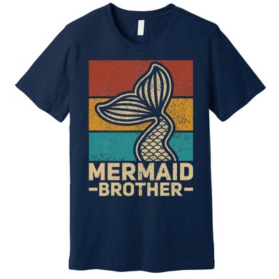 Mermaid Brother Mermaid Birthday Party Outfit Retro Mermaid Premium T-Shirt