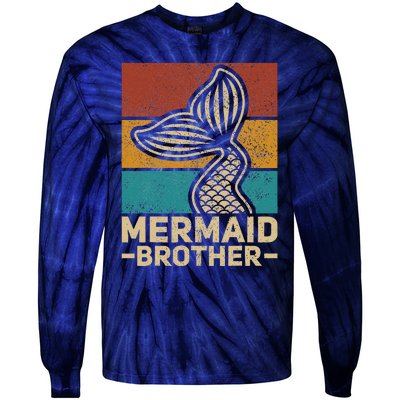 Mermaid Brother Mermaid Birthday Party Outfit Retro Mermaid Tie-Dye Long Sleeve Shirt