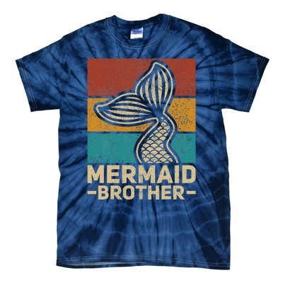 Mermaid Brother Mermaid Birthday Party Outfit Retro Mermaid Tie-Dye T-Shirt