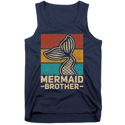 Mermaid Brother Mermaid Birthday Party Outfit Retro Mermaid Tank Top