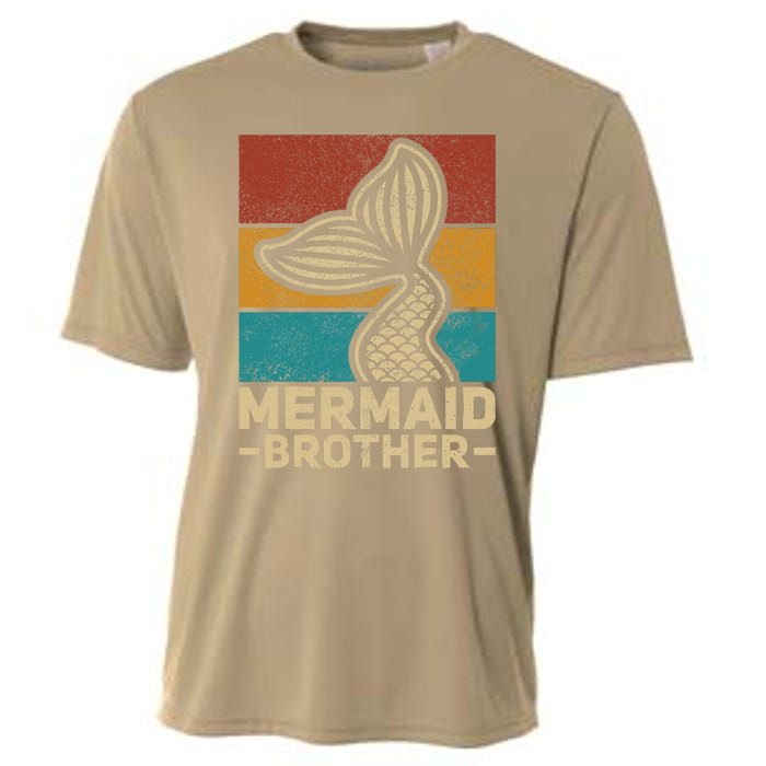 Mermaid Brother Mermaid Birthday Party Outfit Retro Mermaid Cooling Performance Crew T-Shirt